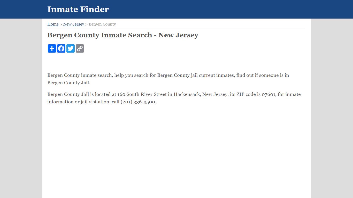 Bergen County Inmate Search - New Jersey